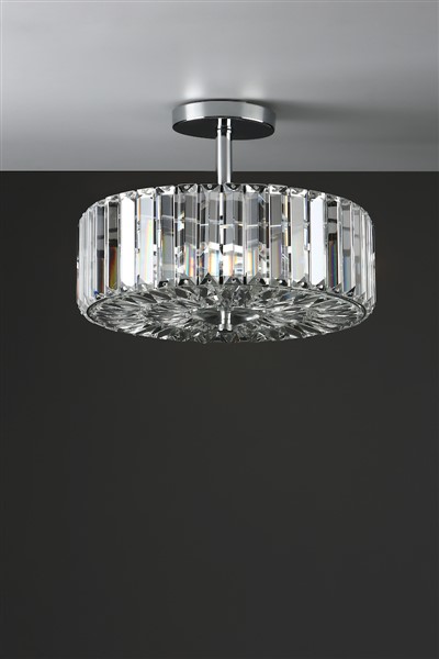 (image for) Laura Ashley Fernhurst 3lt Semi Flush Polished Chrome Glass